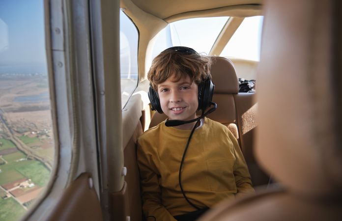 Happy Kid During Aircraft Ride