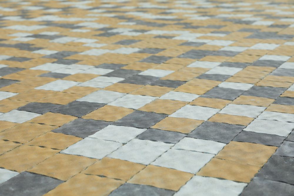 Multi-colored paving slabs on whole background, space for text