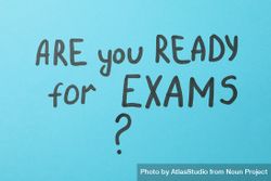 “Are you ready for exams” written on blue background 5zMlg0