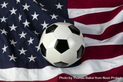 Soccer ball on US flag for the games 49gLL0