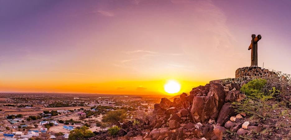 Christ Redeemer Jesus Hill Lodwar Town Turkana Kenya East Africa Landscape Hills Tower Statue