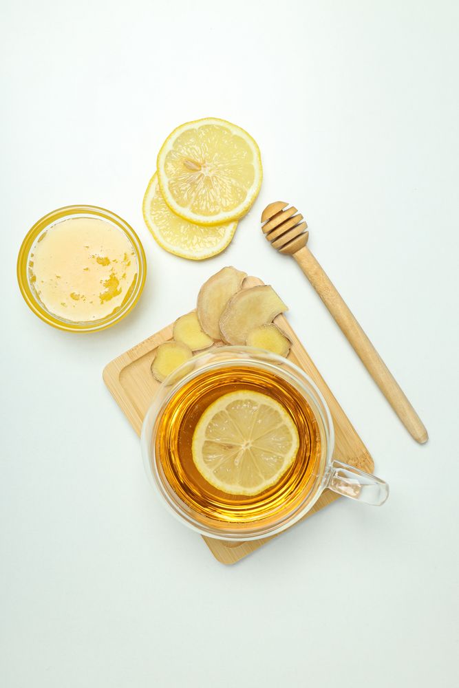 Cold treatment, healthcare concept - tea with ginger
