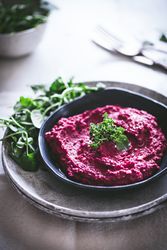 Hummus on plate