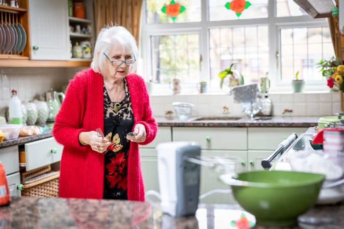 Woman baking at home