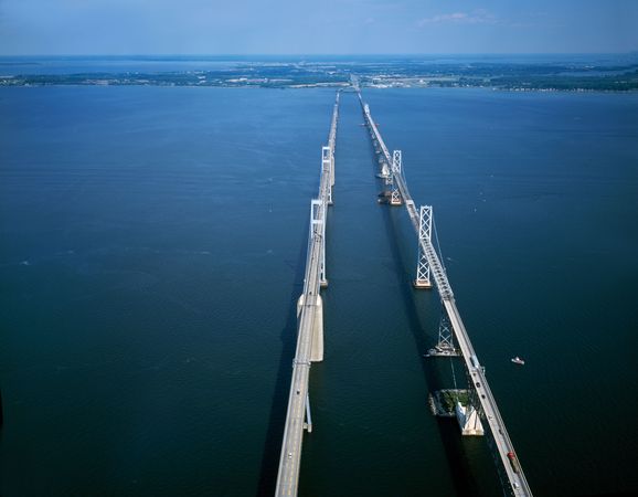 The Chesapeake Bay Bridge, between Eastern Shore and Anapolis, Maryland