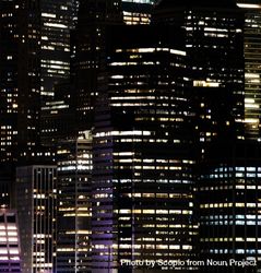 Office buildings at night in lower Manhattan, NYC 41A3N4