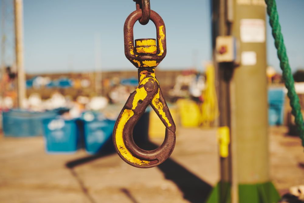 Close up of hook on a dock