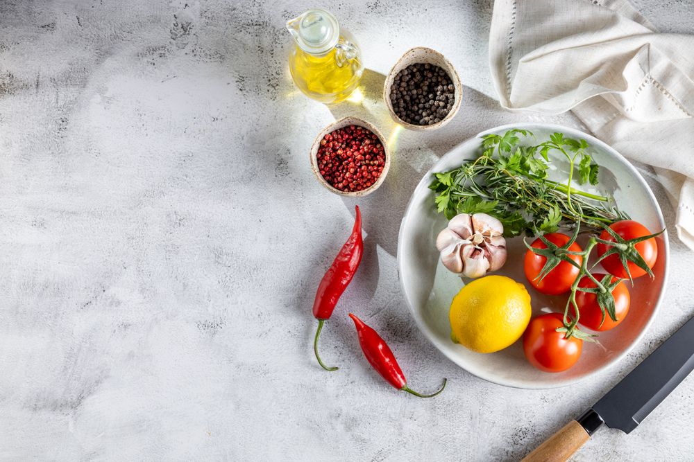 Ingredients for cooking on the table