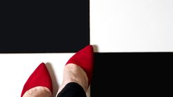 Selfie feet in shoes