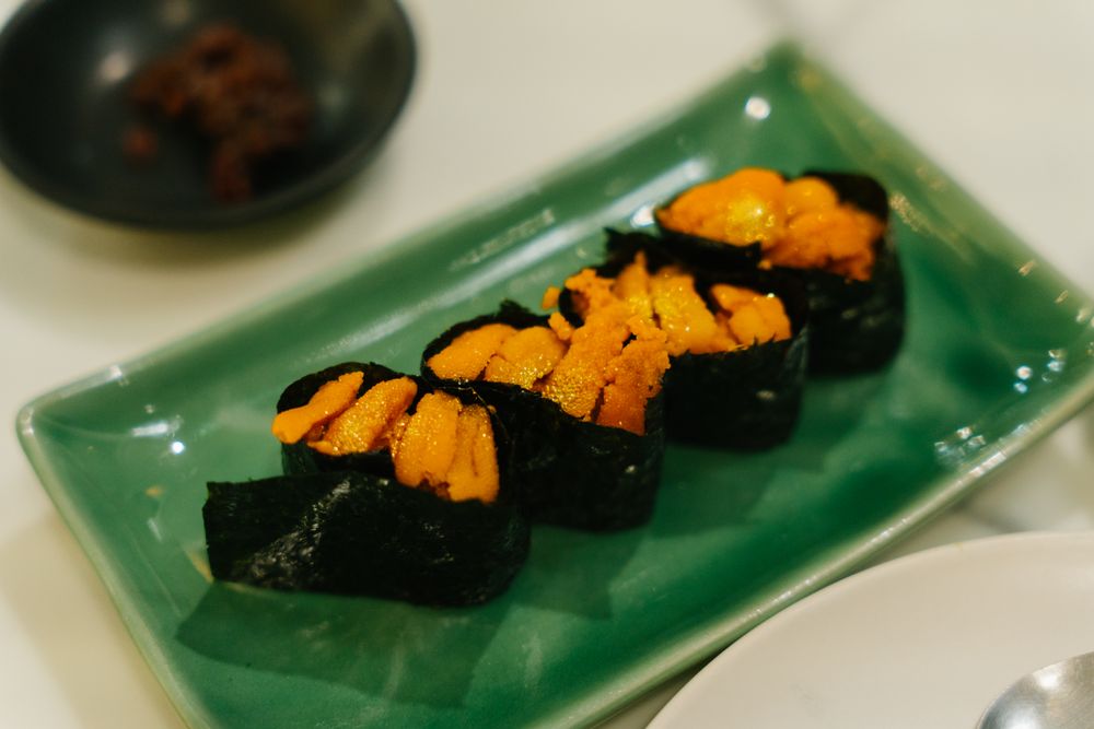 Uni Sushi on Nori, Square Plate