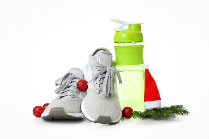 Concept of Sport and Happy New Year, isolated on plain background