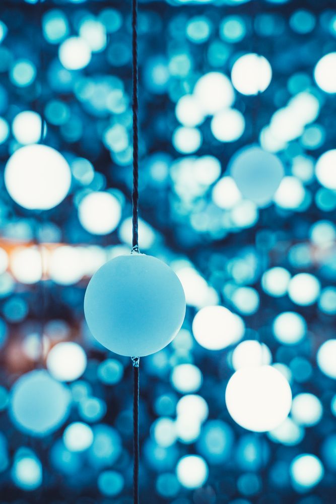 Garlands with blue lights