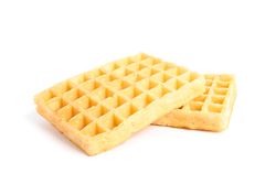 Sweet belgian waffles isolated on blank background