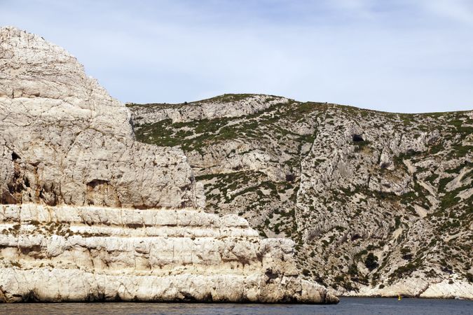 Beautiful limestone rocks on seashore