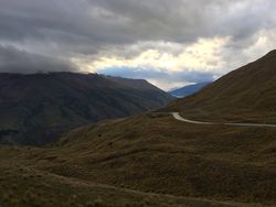 Road going through rolling hills