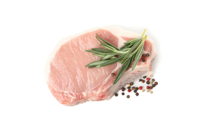 Raw meat for steak isolated on blank background