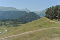 Wonderful view of countryside against picturesque highland