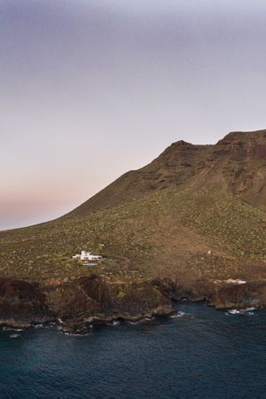 Coastline with majestic cliffs and dark waves