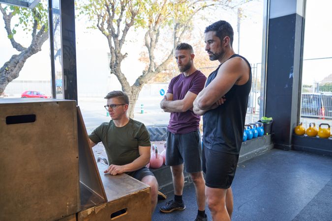 Group of athletes preparing for training