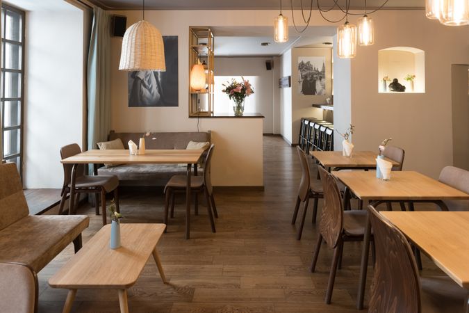 Interior of cozy restaurant