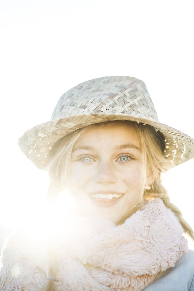 Stylish girl looking at camera