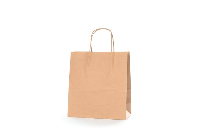 Empty paper bag isolated on blank background