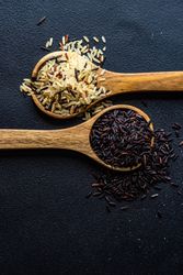 Organic cooking concept with rice