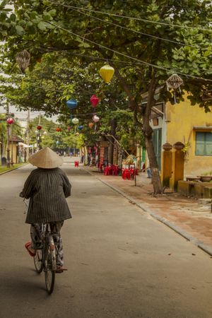 Local Cyclist in Hoi An Vietnam