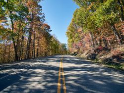 Fall scene near Babcock State Park in Fayette County, West Virginia