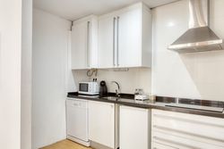 Interior of stylish empty kitchen