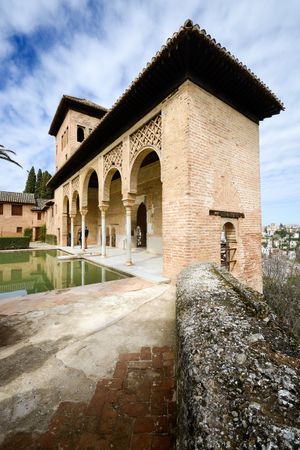 The Partal gardens of Alhambra in Granada on summer's day
