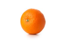 Ripe one mandarin isolated on light background