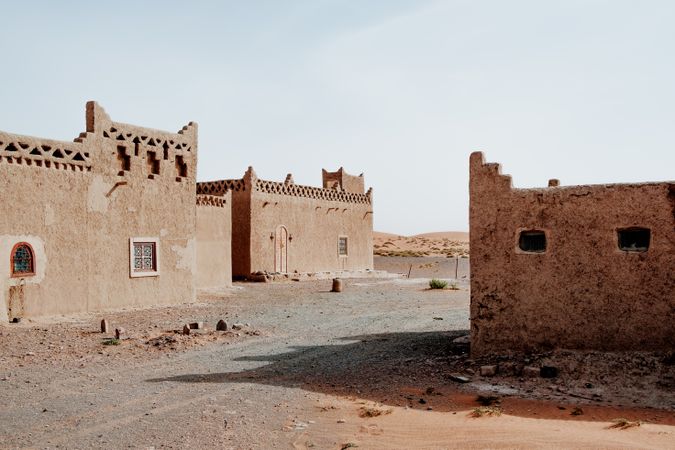 Traditional Arab houses on town street