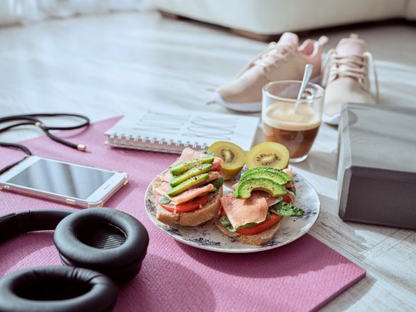 Healthy breakfast before morning training