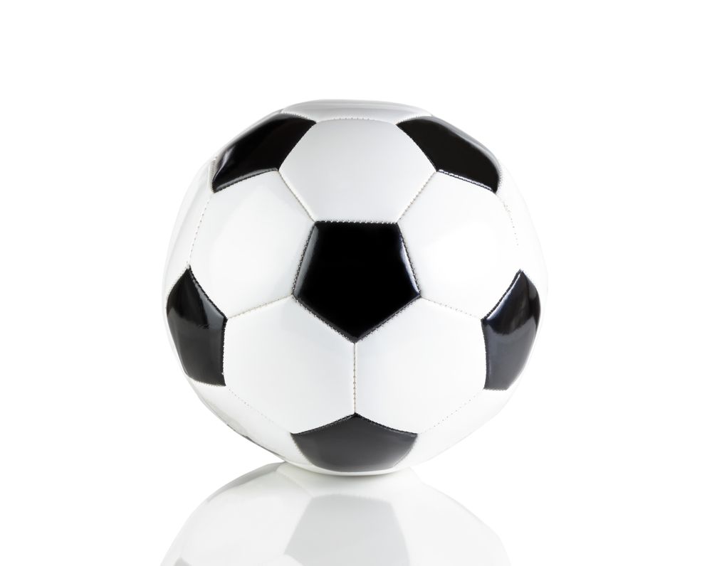 Single soccer ball isolated
