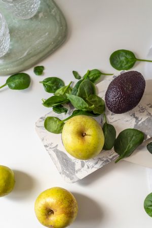 Fresh ingredients, recipe of Green smoothies.