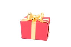 Beautiful gift box with bow isolated on blank background