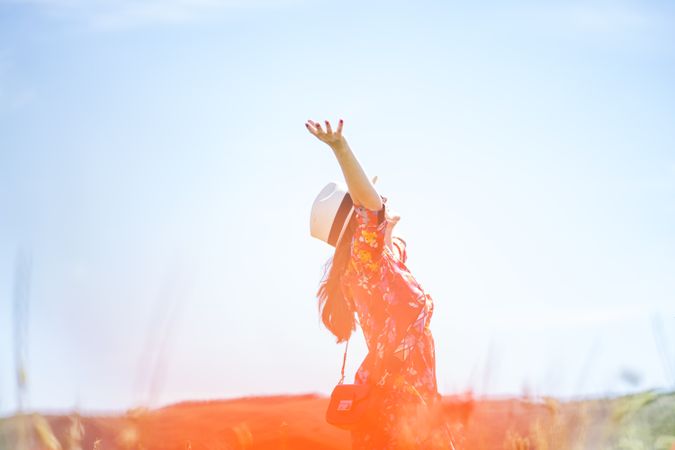 Woman standing in field