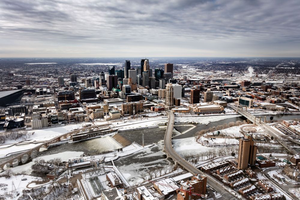 View from the north of Minneapolis, Minnesota