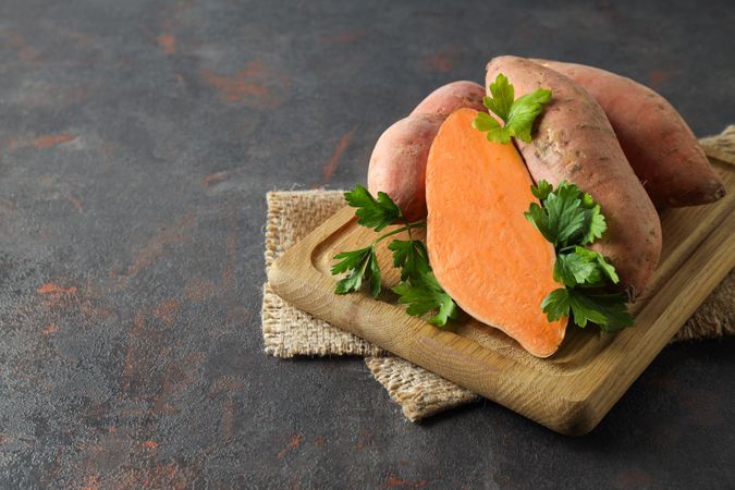 Sweet potato, concept of healthy food, vegetables