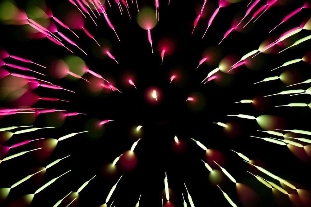 Bright fireworks on night sky