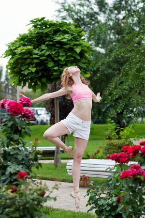 Ballet dancer outdoors