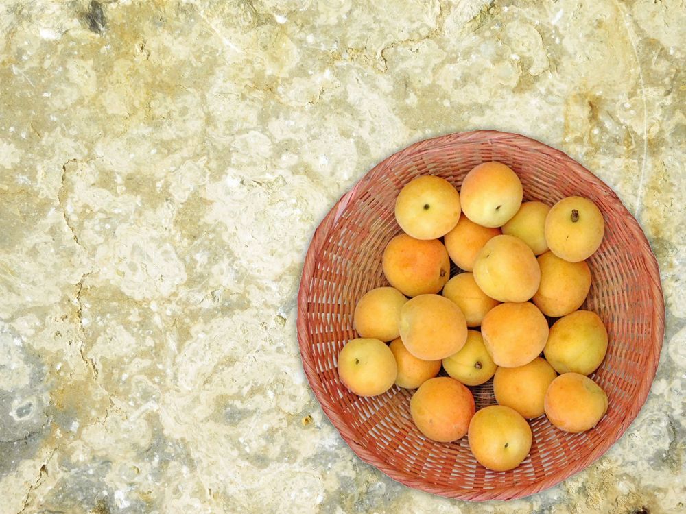 Apricots On Marble Background