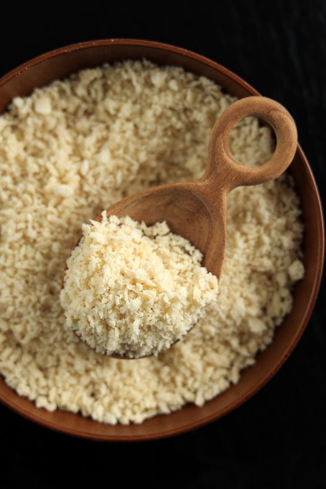 Breadcrumb bowl with wooden spoon