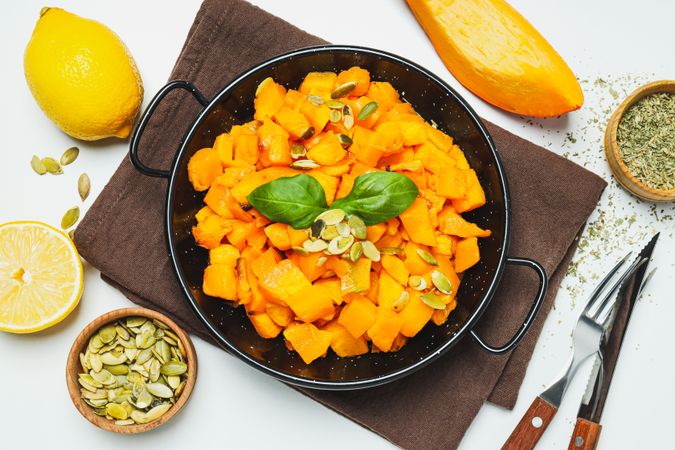 Fall season tasty food concept - baked pumpkin