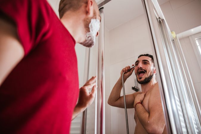 Gay couple in the bathroom