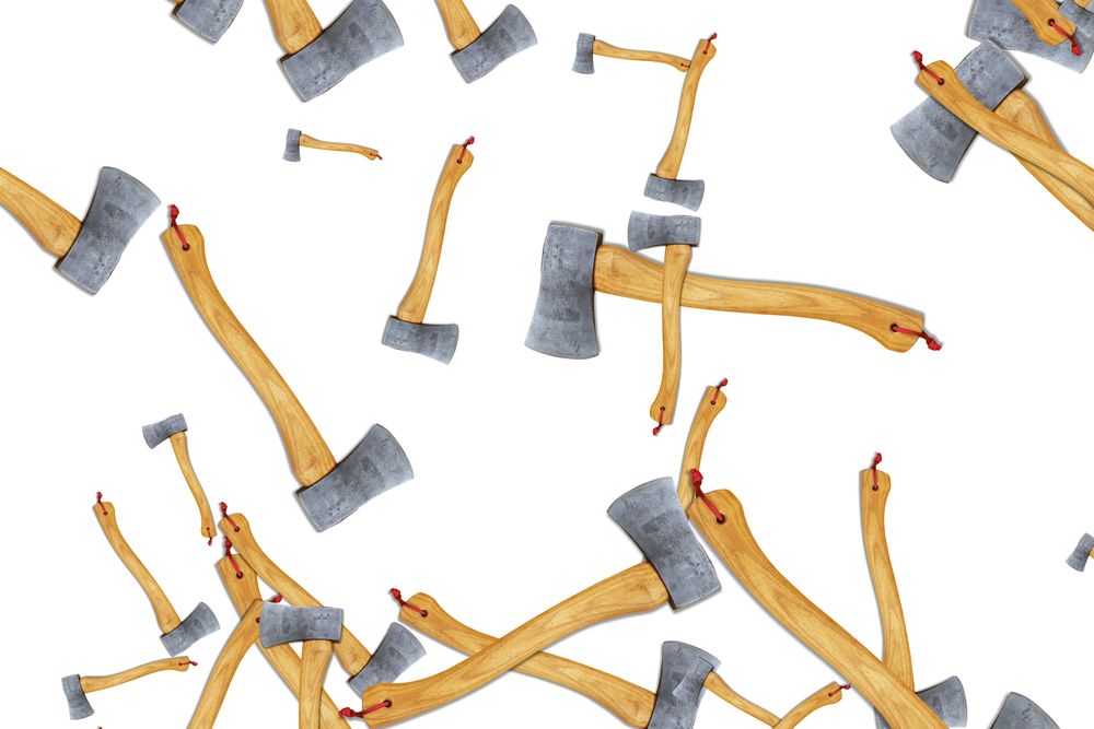 Scattered axes on light background