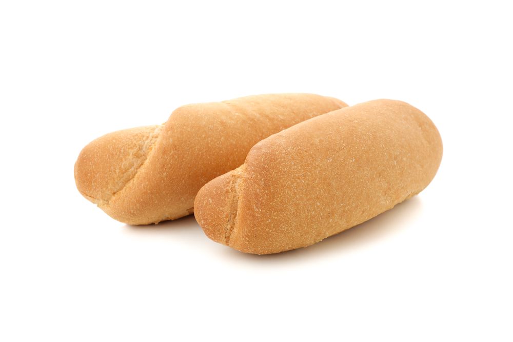 Hot dog buns isolated on plain background