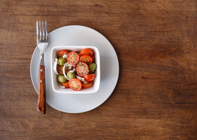 Fresh vegetarian meal on plate