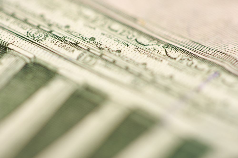 Macro of Five Dollar Bill Back